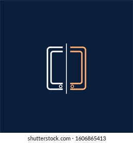 Mobile phone and smartphone logo. Template symbol for services or store 