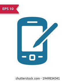 Mobile phone, smartphone, PDA icon. Professional pixel-aligned icon in glyph style.