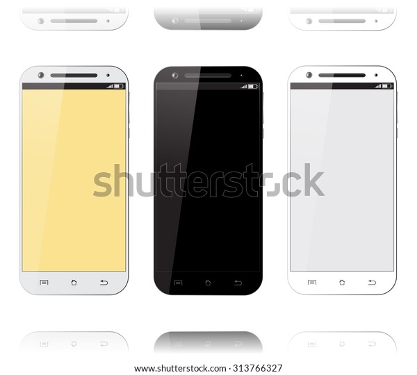 Download Mobile Phone Smartphone Set Mockups Design Stock Vector ...