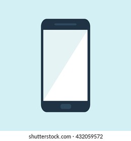 Mobile phone or smartphone. Vector illustration flat design