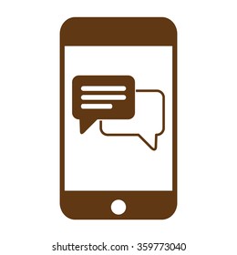 Mobile phone sms chat icon vector eps 10. Mobile phone sms icon.