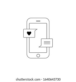 Mobile phone sms chat text message speech bubble icon isolated sign symbol vector illustration