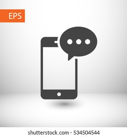 Mobile phone sms icon. One of set web icons