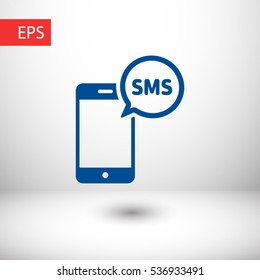 Mobile phone sms icon. One of set web icons