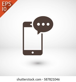 Mobile phone sms icon. One of set web icons