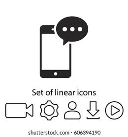 Mobile phone sms icon. One of set web icons