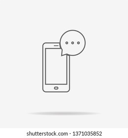 Mobile phone sms icon. Vector concept illustration for design.