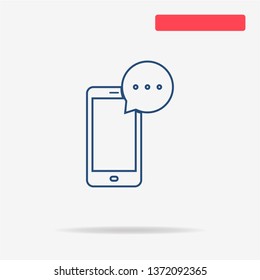 Mobile phone sms icon. Vector concept illustration for design.