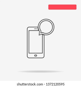 Mobile phone sms icon. Vector concept illustration for design.