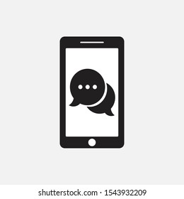 Mobile phone sms icon vector illustration. Phone and Mobile chat icon.
