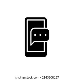mobile phone sms icon vector isolated on white background