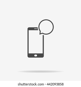 Mobile phone sms icon. Vector concept illustration for design.