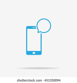 Mobile phone sms icon. Vector concept illustration for design.