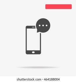 Mobile phone sms icon. Vector concept illustration for design.