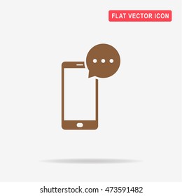 Mobile phone sms icon. Vector concept illustration for design.