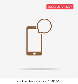 Mobile phone sms icon. Vector concept illustration for design.