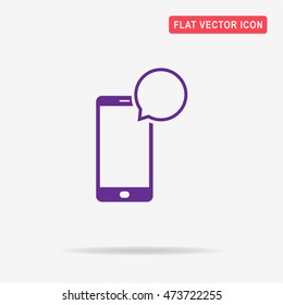 Mobile phone sms icon. Vector concept illustration for design.