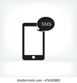 Mobile phone sms icon, vector best flat icon, EPS