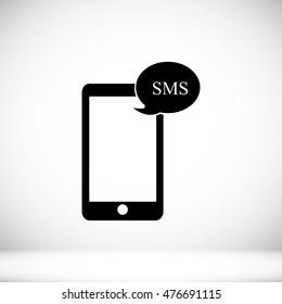 Mobile phone sms icon, vector best flat, EPS