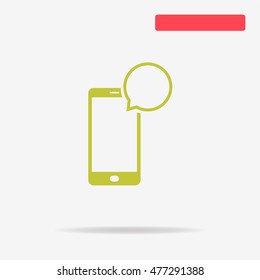 Mobile phone sms icon. Vector concept illustration for design.