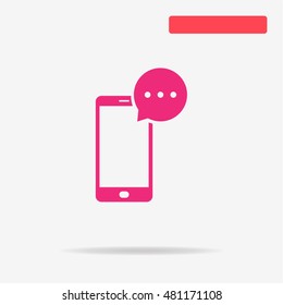 Mobile phone sms icon. Vector concept illustration for design.