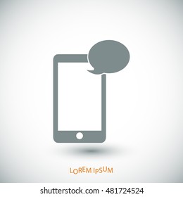 Mobile phone sms icon, vector best flat icon, EPS