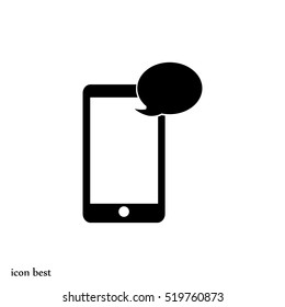 Mobile phone sms icon, vector best flat icon, EPS