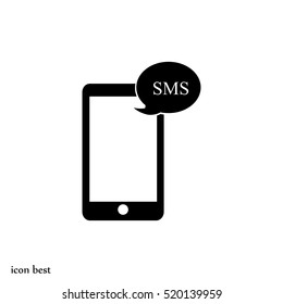 Mobile phone sms icon, vector best flat icon, EPS