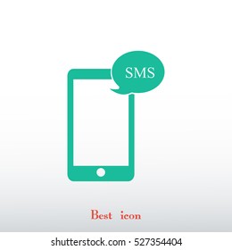 Mobile phone sms icon, vector best flat icon, EPS