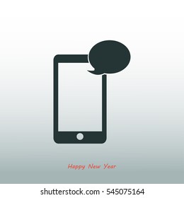 Mobile phone sms icon, vector best flat icon, EPS