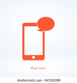 Mobile phone sms icon, vector best flat icon, EPS