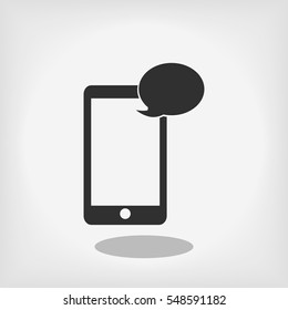 Mobile phone sms icon, vector best flat icon, EPS