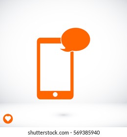 Mobile phone sms icon, vector best flat icon, EPS