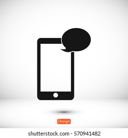 Mobile phone sms icon, vector best flat icon, EPS