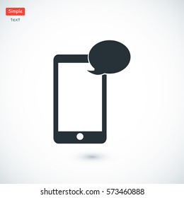 Mobile phone sms icon, vector best flat icon, EPS