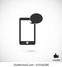 Mobile phone sms icon, vector best flat icon, EPS
