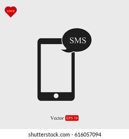 Mobile phone sms icon, vector best flat icon, EPS