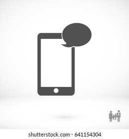 Mobile phone sms icon, vector best flat icon, EPS
