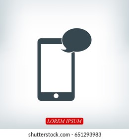 Mobile phone sms icon, vector best flat icon, EPS