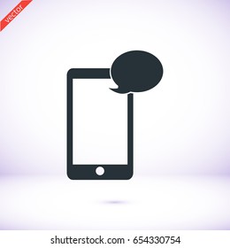 Mobile phone sms icon, vector best flat icon, EPS