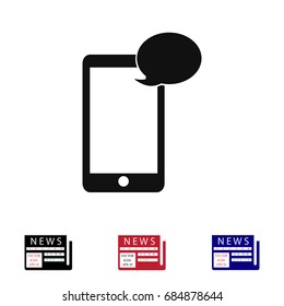 Mobile phone sms icon, vector best flat icon, EPS