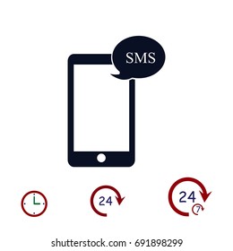 Mobile phone sms icon, vector best flat icon, EPS