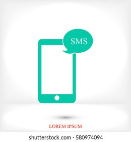 Mobile phone sms, vector best flat icon, EPS