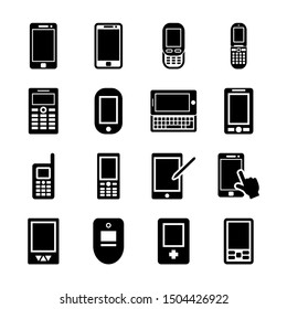 mobile phone solid icons vector design