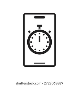 Telefone celular com um símbolo de cronômetro