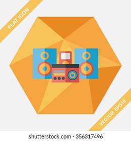 Mobile phone with speakers  flat icon with long shadow,eps10