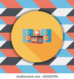 Mobile phone with speakers  flat icon with long shadow,eps10