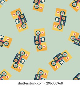 Mobile phone with speakers  flat icon,eps10 seamless pattern background