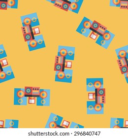 Mobile phone with speakers  flat icon,eps10 seamless pattern background