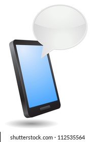 mobile phone with speech bubble